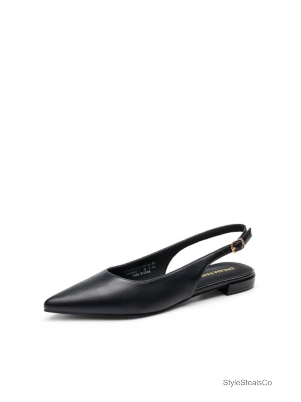 Women's Slingback Pointed Toe Ballet Flats Faux Leather Dress Shoes